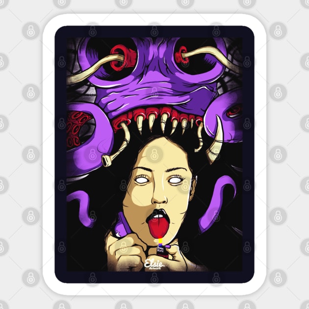 Megan fox is a Demon Sticker by Elsieartwork